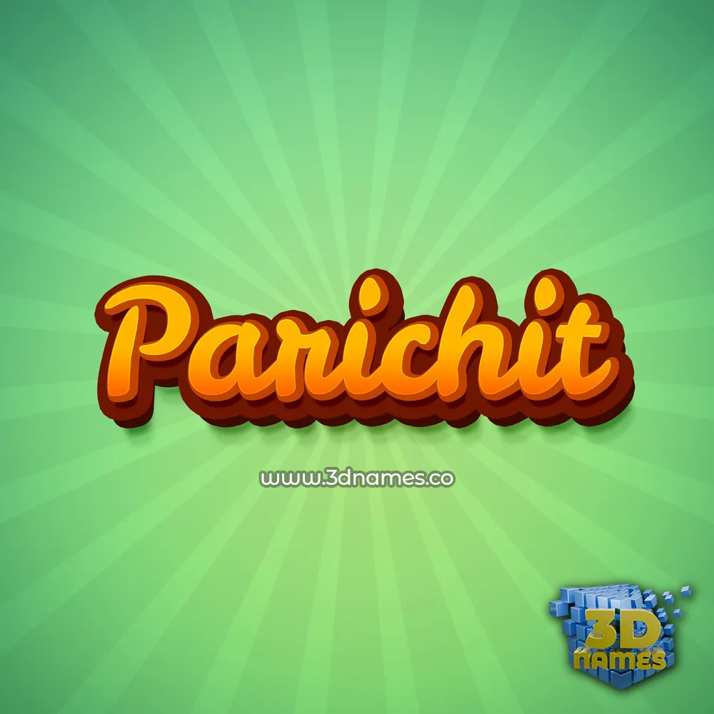 parichit in Green Rays style - 3D name wallpaper