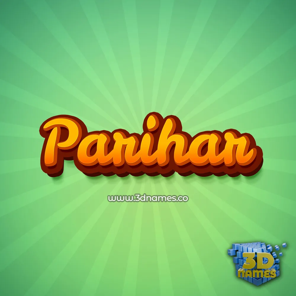parihar in Green Rays style - 3D name wallpaper