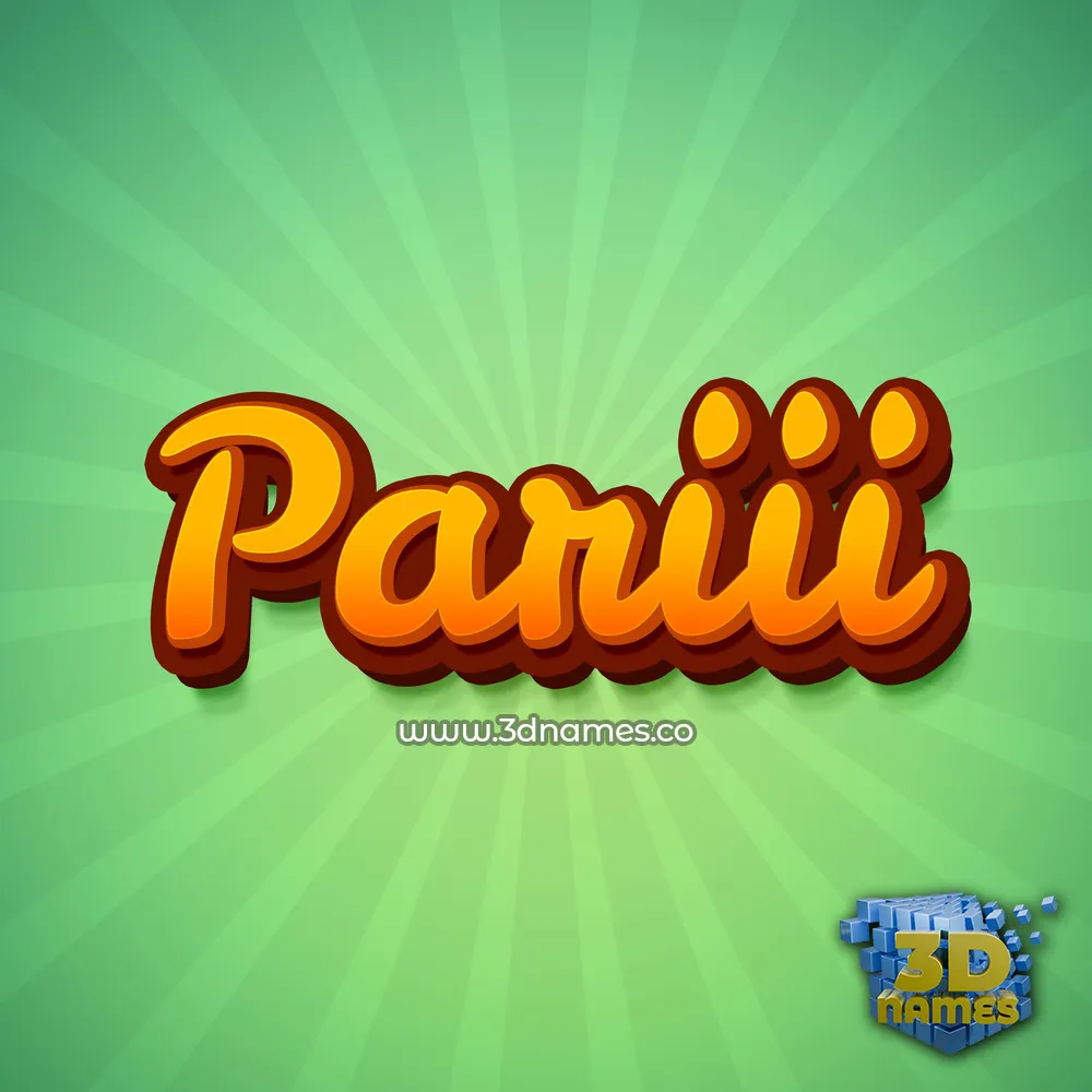 pariii in Green Rays style - 3D name wallpaper