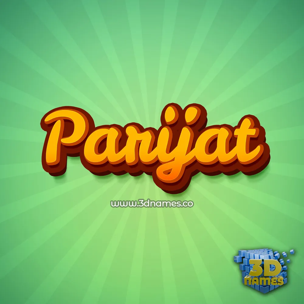 parijat in Green Rays style - 3D name wallpaper