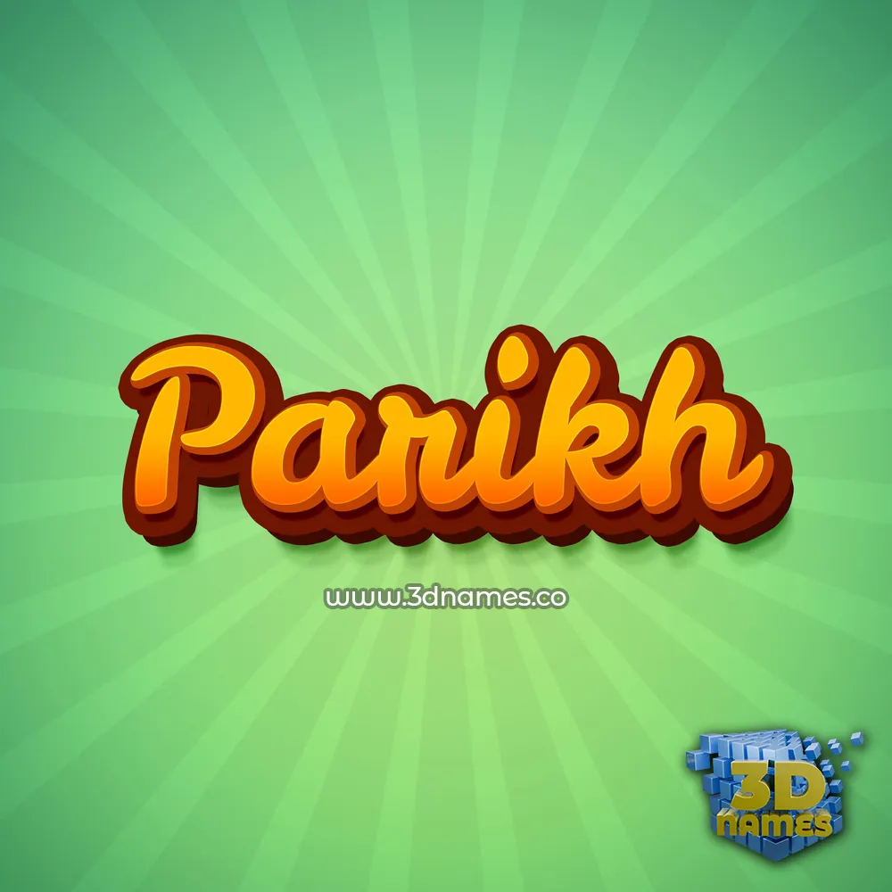 parikh in Green Rays style - 3D name wallpaper