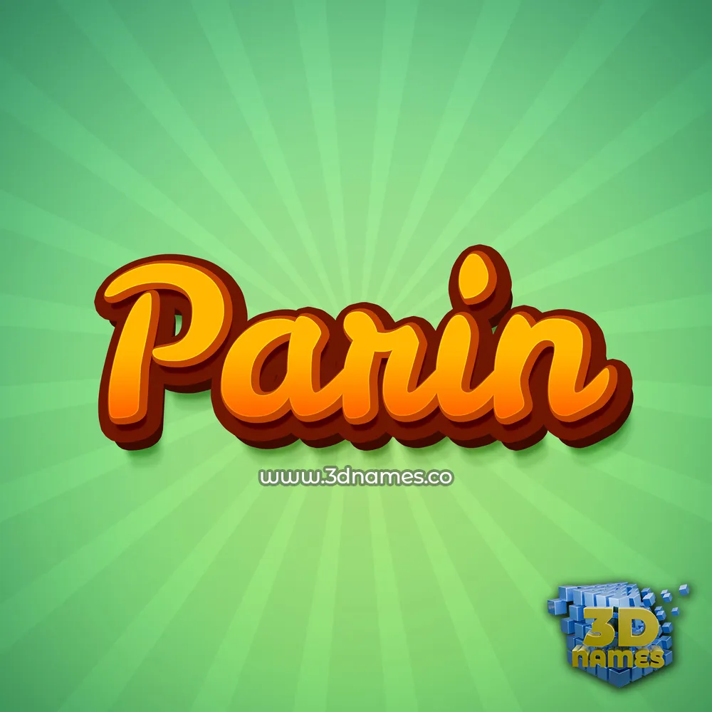 parin in Green Rays style - 3D name wallpaper