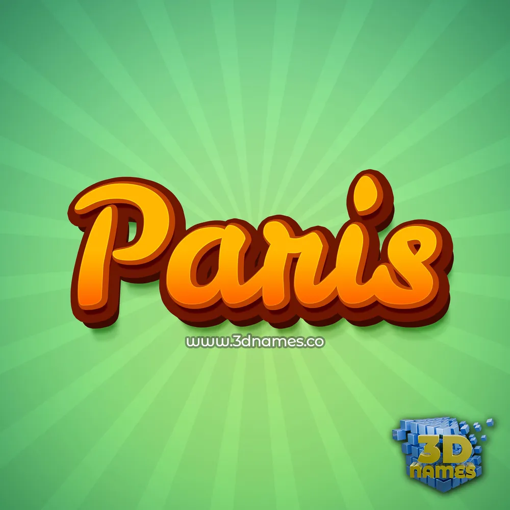 paris in Green Rays style - 3D name wallpaper