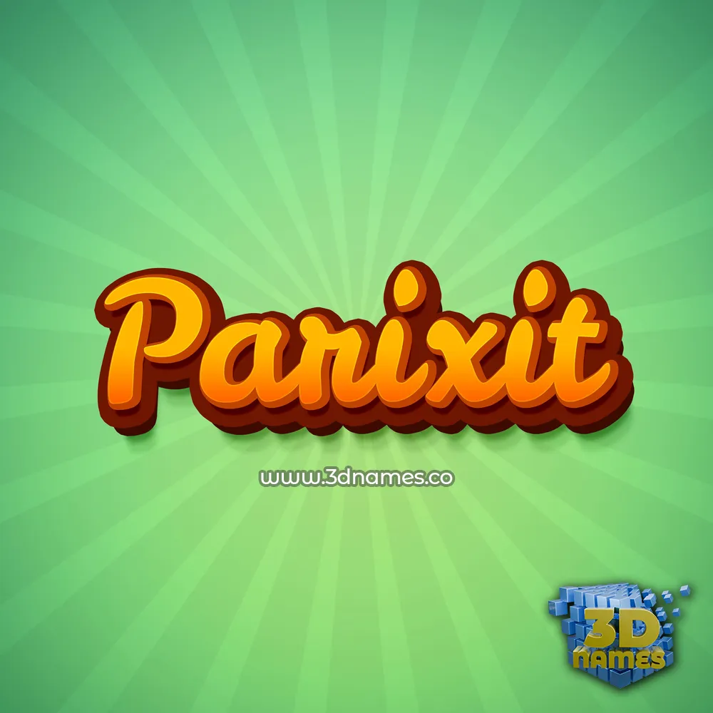 parixit in Green Rays style - 3D name wallpaper