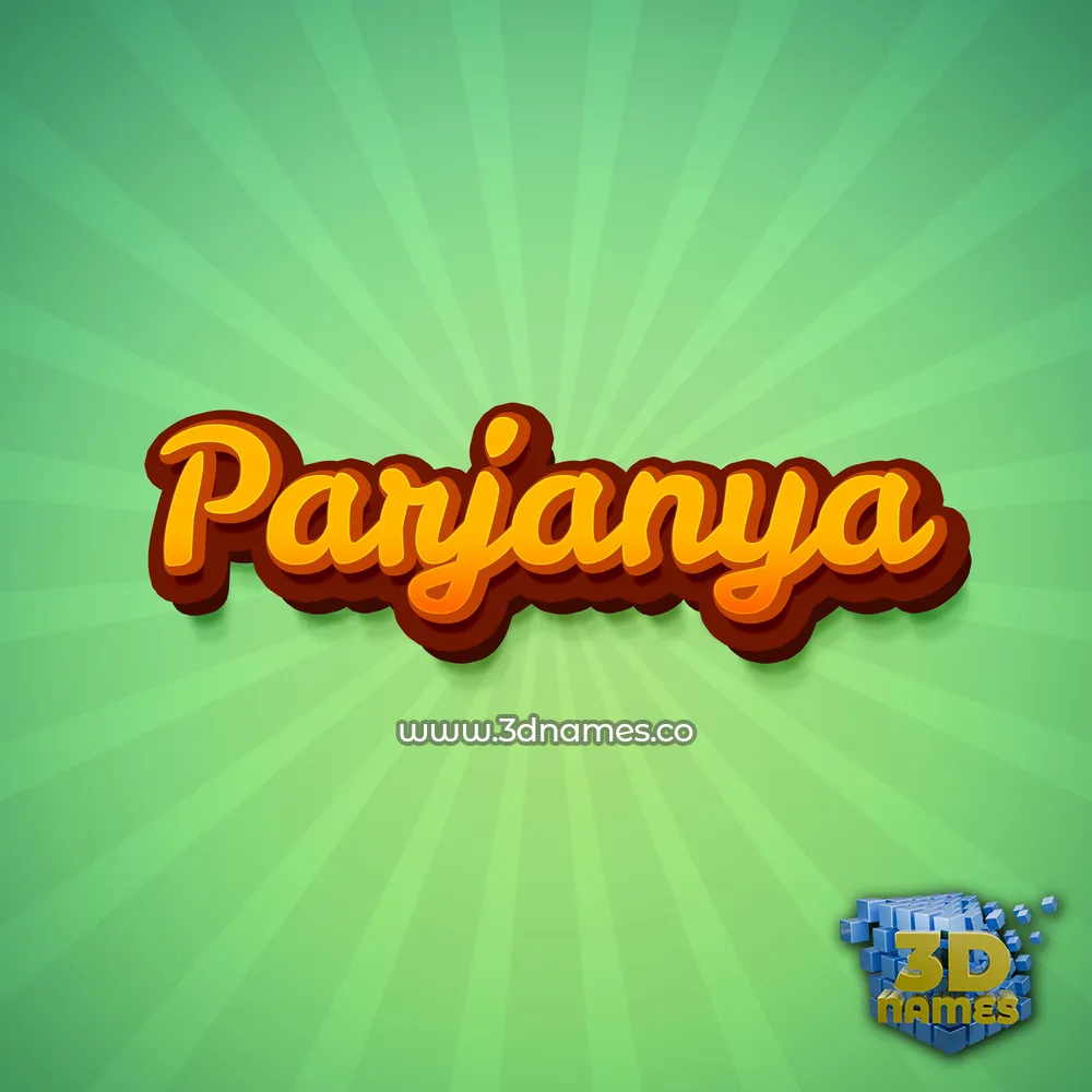 parjanya in Green Rays style - 3D name wallpaper