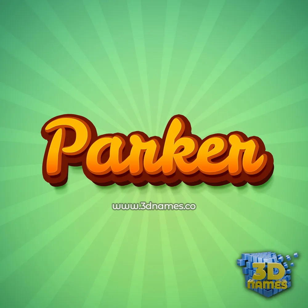 parker in Green Rays style - 3D name wallpaper