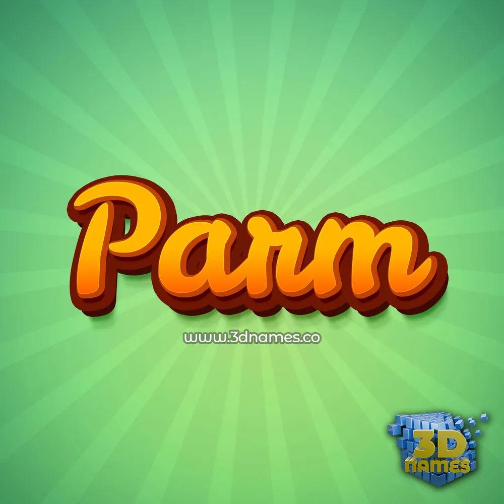 parm in Green Rays style - 3D name wallpaper
