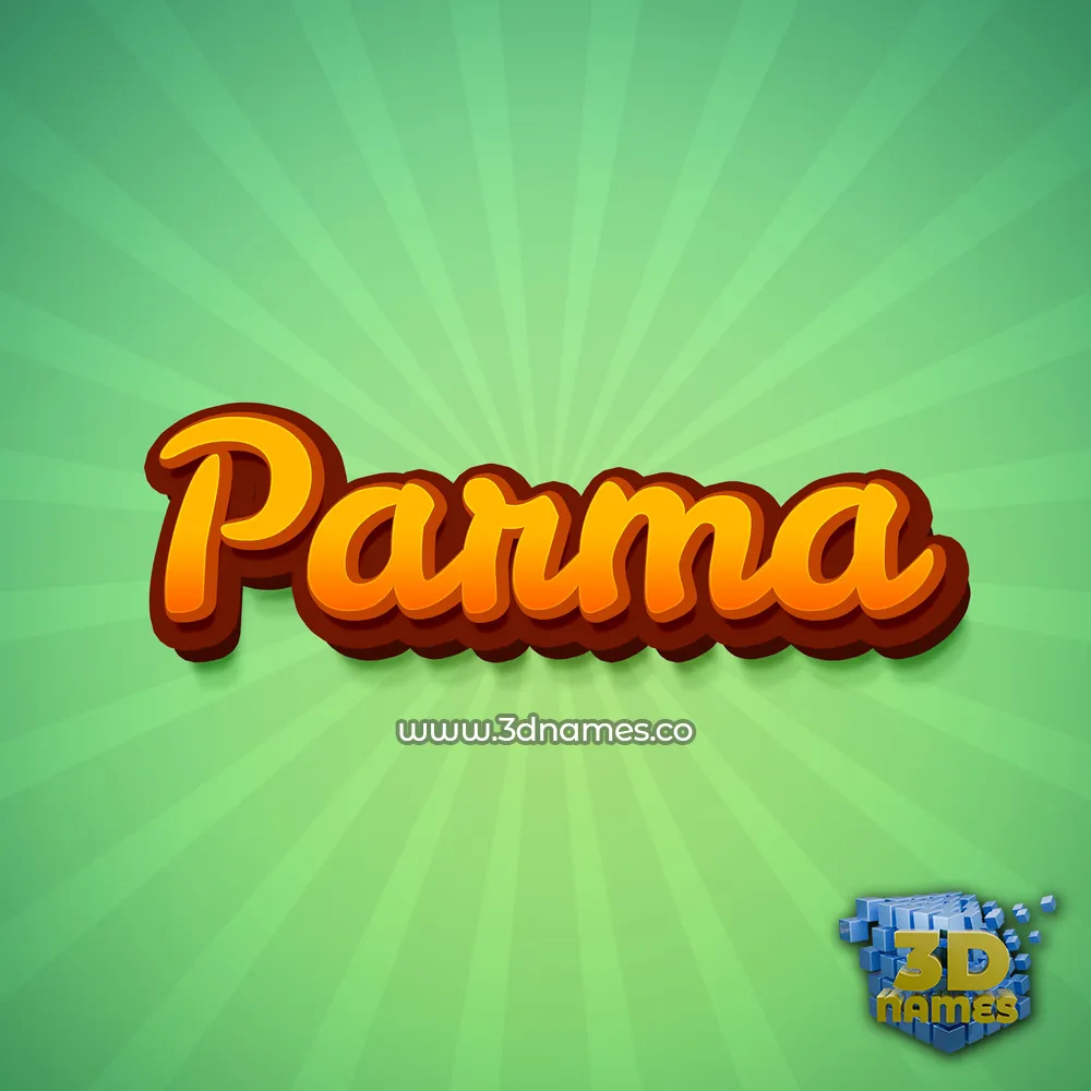 parma in Green Rays style - 3D name wallpaper