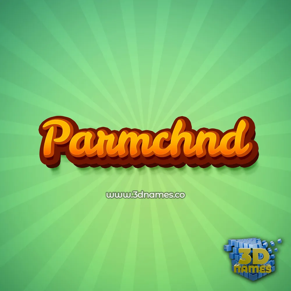 parmchnd in Green Rays style - 3D name wallpaper