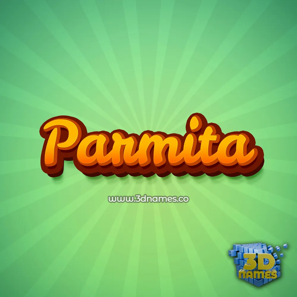 parmita in Green Rays style - 3D name wallpaper