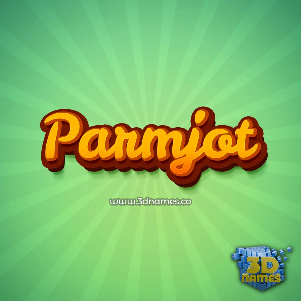 parmjot in Green Rays style - 3D name wallpaper