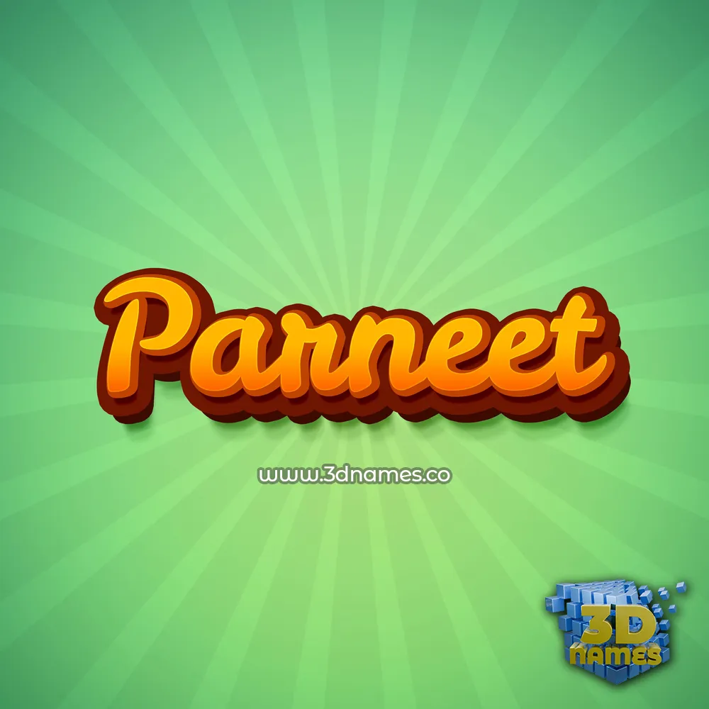 parneet in Green Rays style - 3D name wallpaper