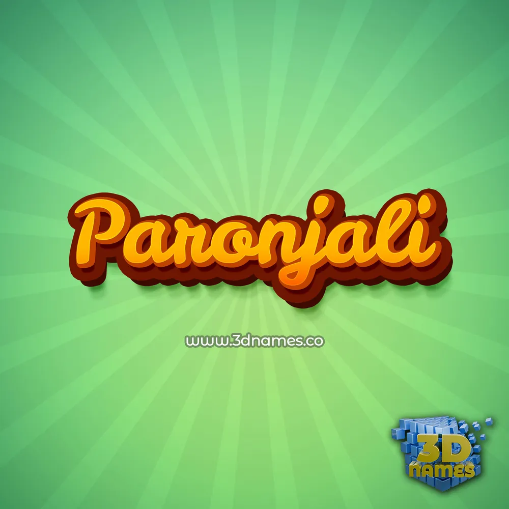 paronjali in Green Rays style - 3D name wallpaper