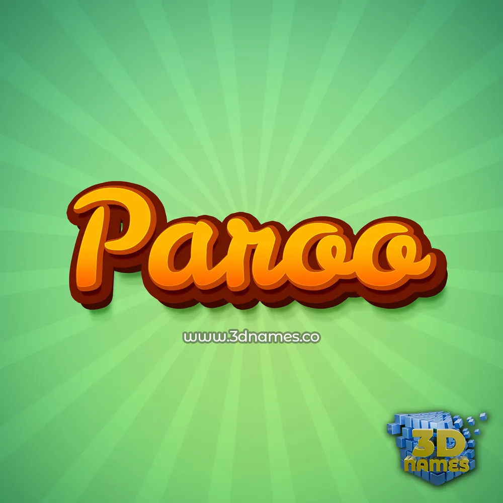 paroo in Green Rays style - 3D name wallpaper