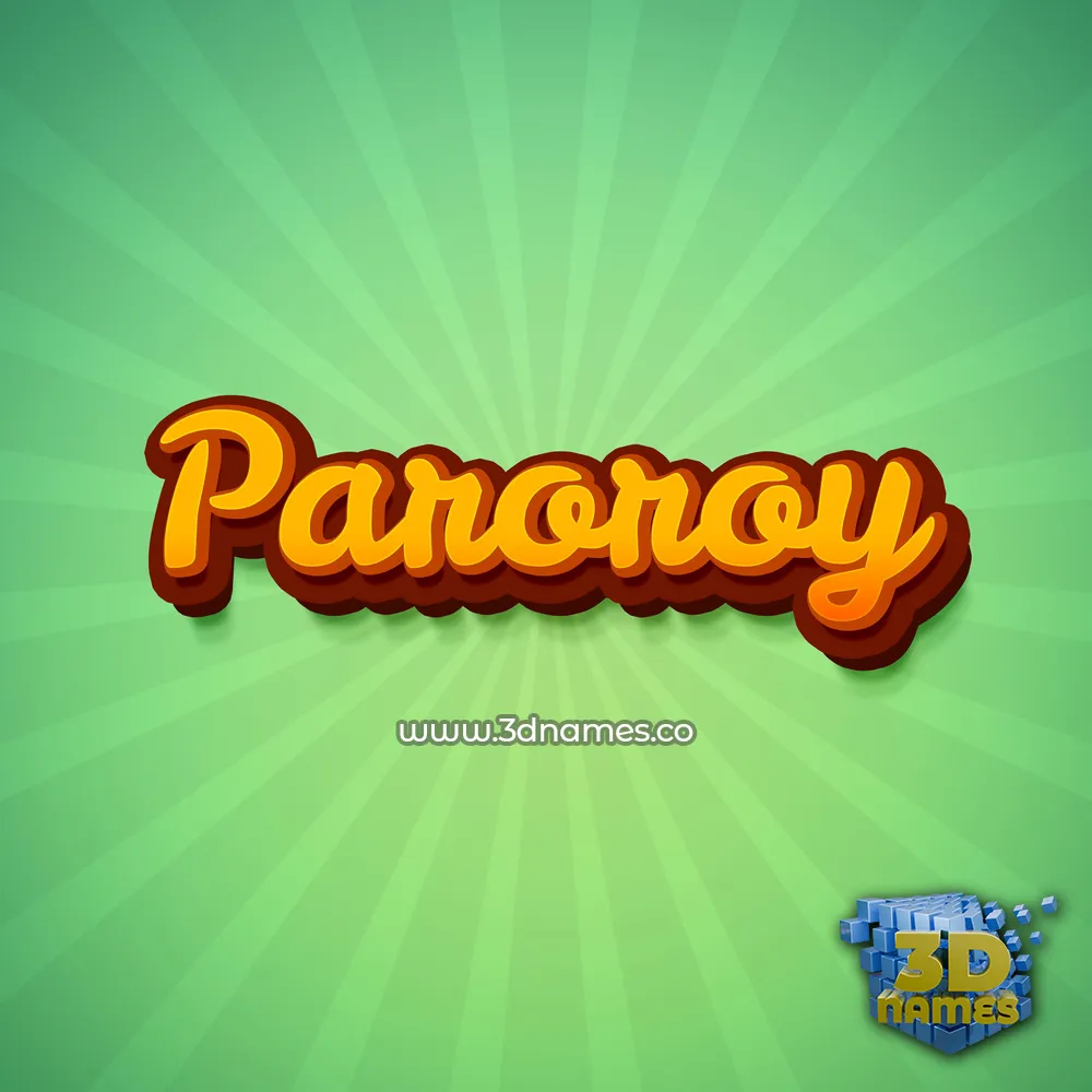 paroroy in Green Rays style - 3D name wallpaper