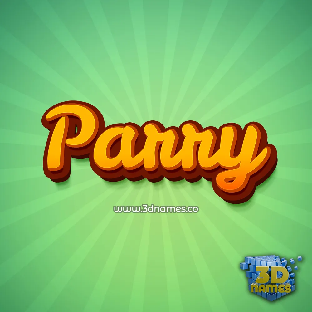 parry in Green Rays style - 3D name wallpaper