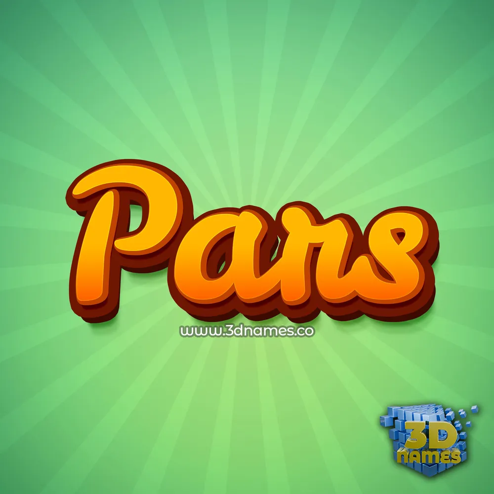 pars in Green Rays style - 3D name wallpaper