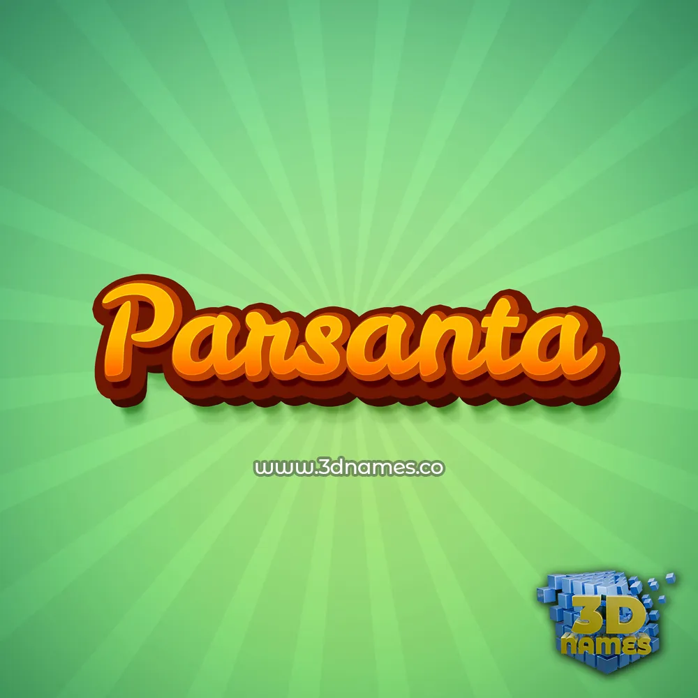 parsanta in Green Rays style - 3D name wallpaper