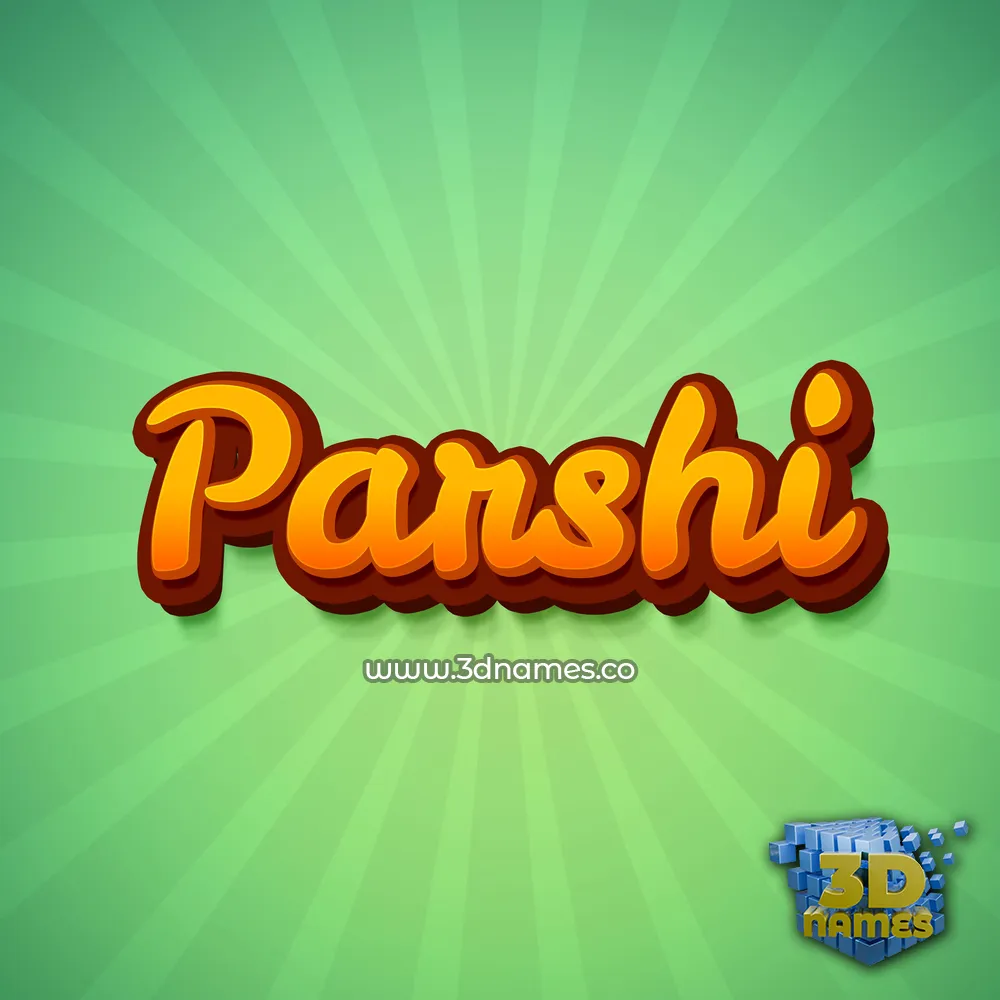 parshi in Green Rays style - 3D name wallpaper