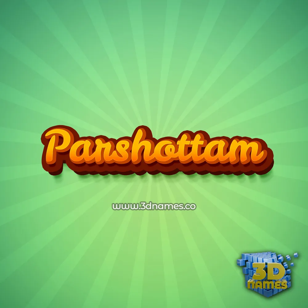 parshottam in Green Rays style - 3D name wallpaper