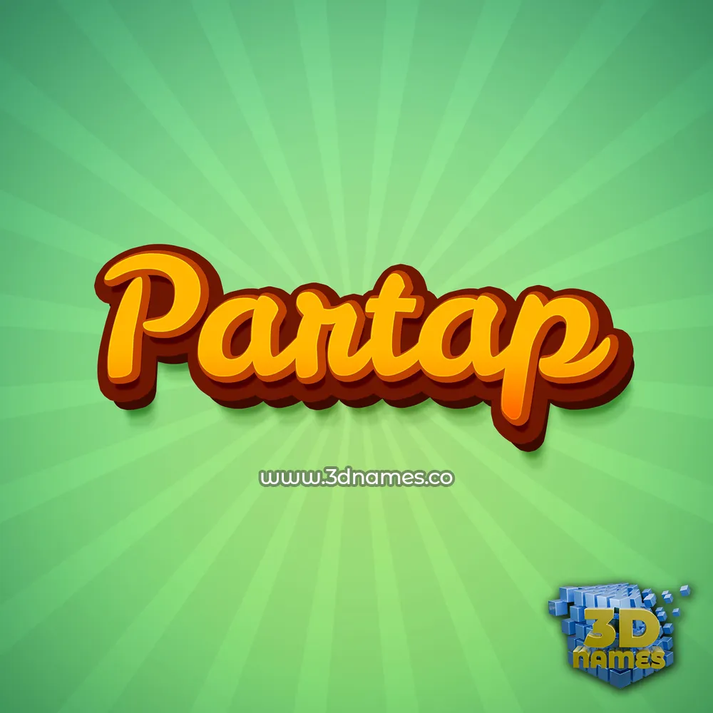 partap in Green Rays style - 3D name wallpaper