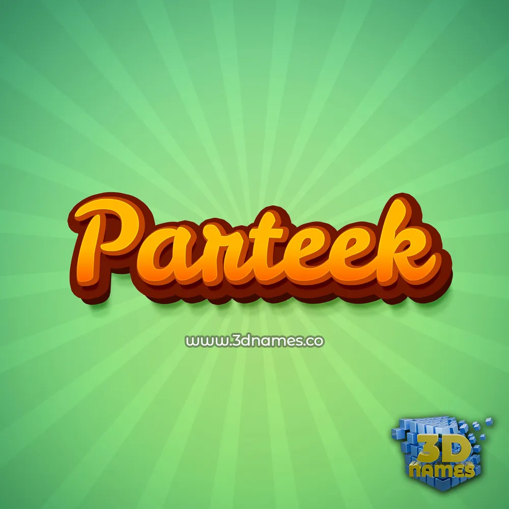 parteek in Green Rays style - 3D name wallpaper