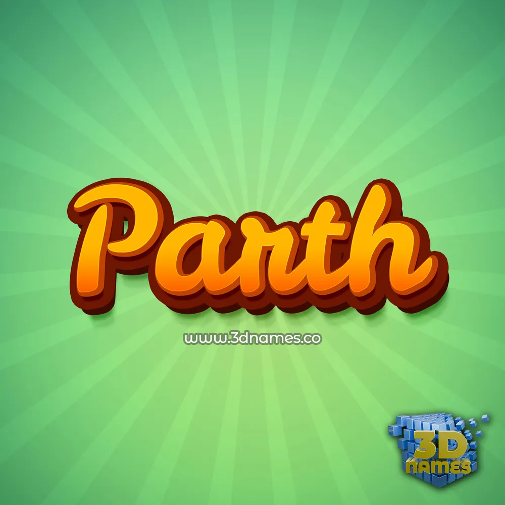parth in Green Rays style - 3D name wallpaper
