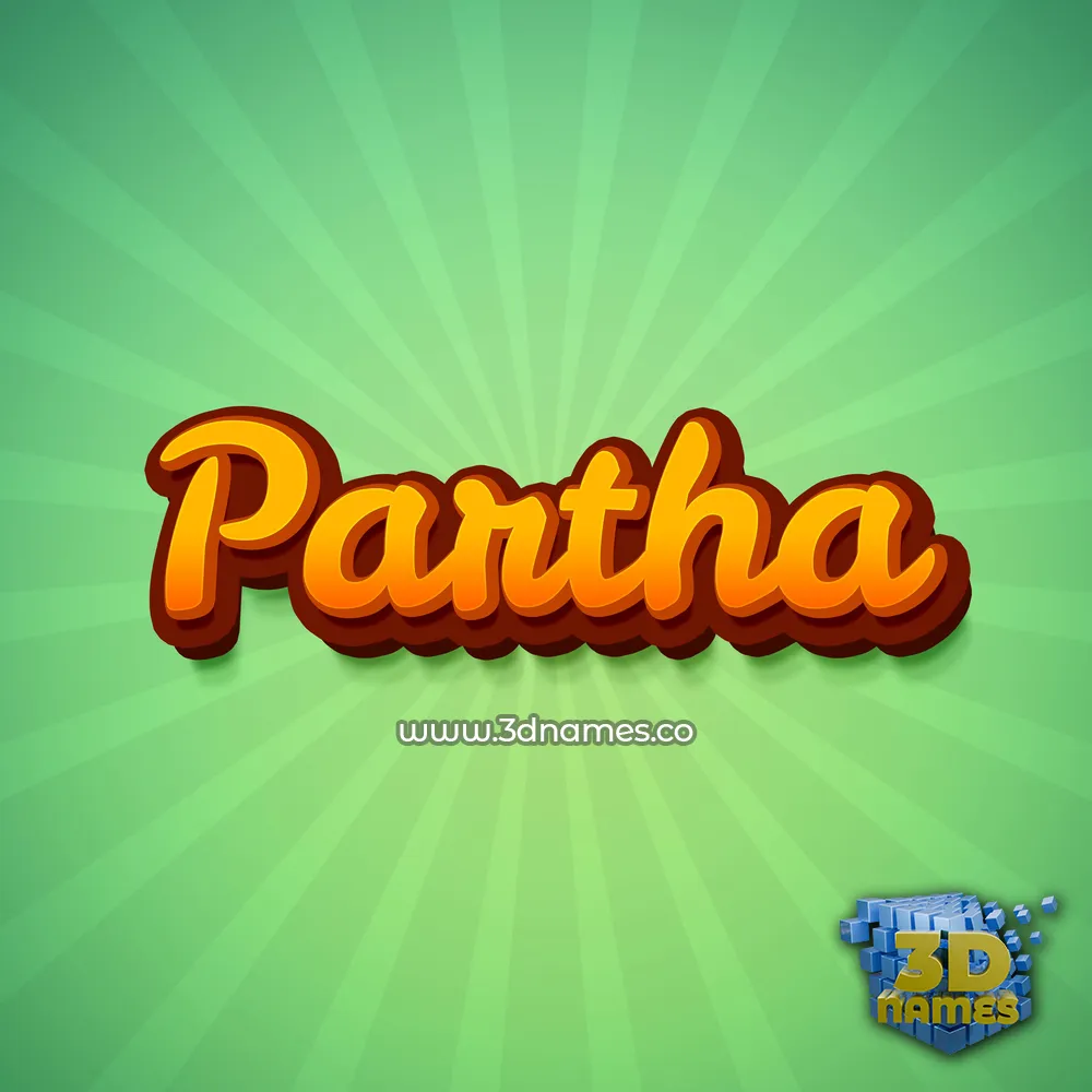 partha in Green Rays style - 3D name wallpaper