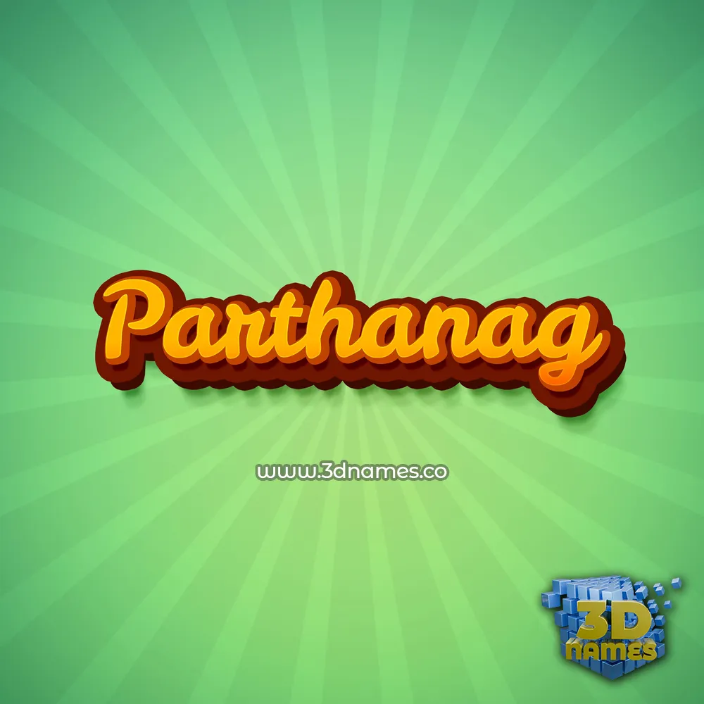 parthanag in Green Rays style - 3D name wallpaper