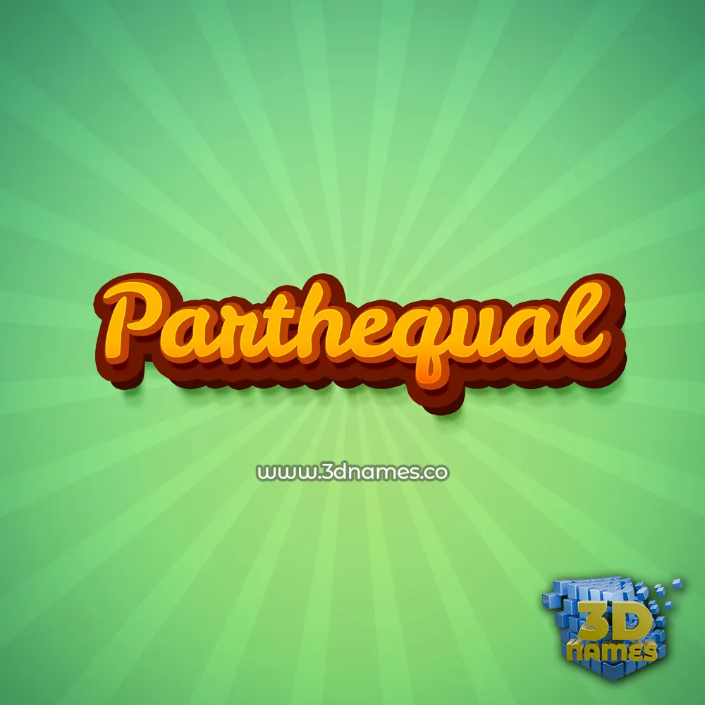parthequal in Green Rays style - 3D name wallpaper