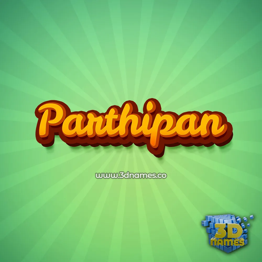 parthipan in Green Rays style - 3D name wallpaper