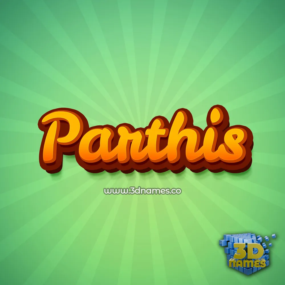 parthis in Green Rays style - 3D name wallpaper