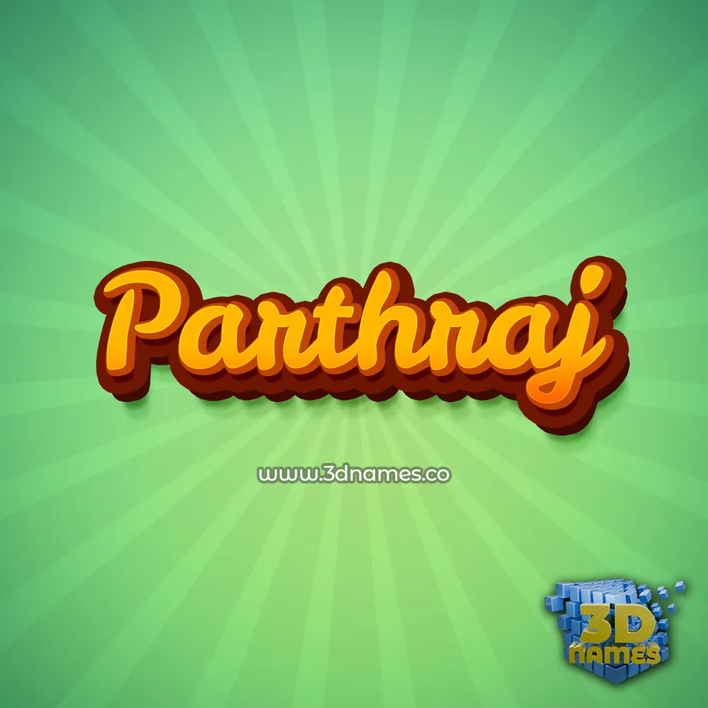 parthraj in Green Rays style - 3D name wallpaper