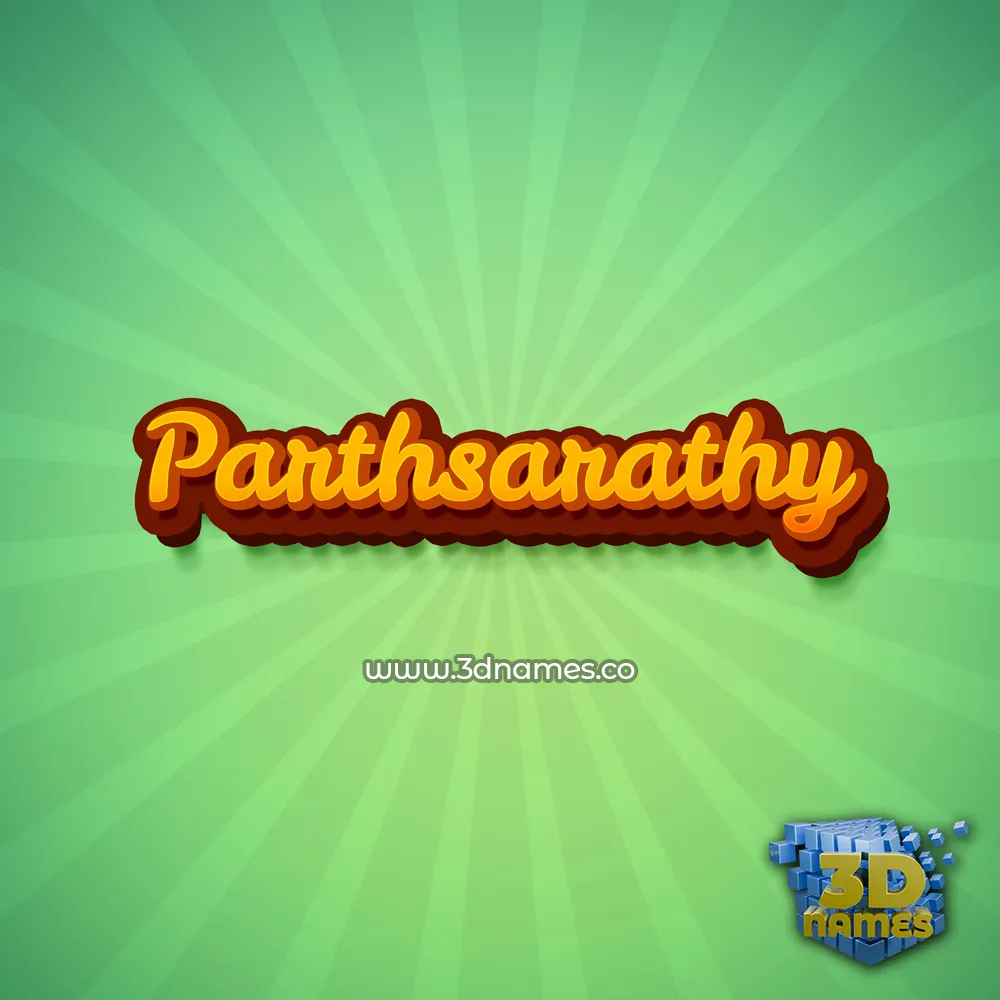 parthsarathy in Green Rays style - 3D name wallpaper