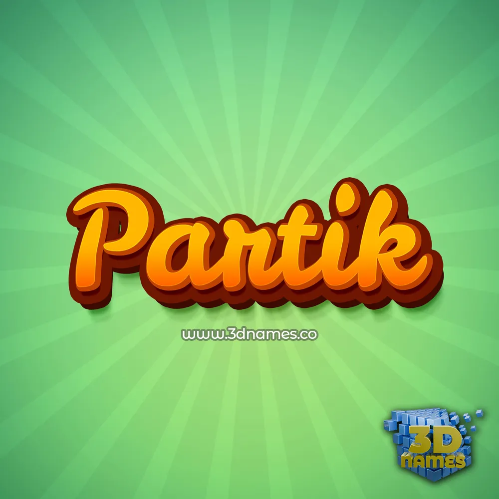 partik in Green Rays style - 3D name wallpaper