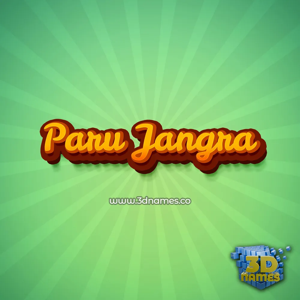 paru jangra in Green Rays style - 3D name wallpaper