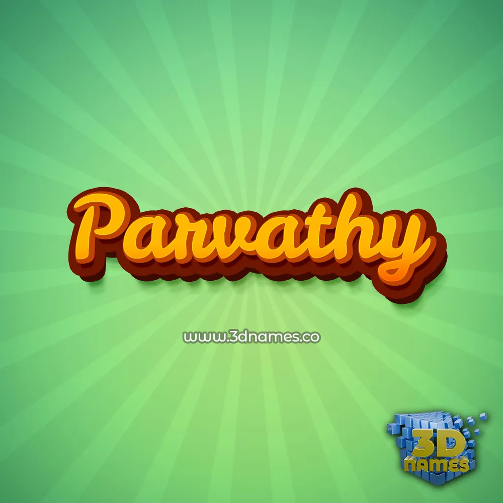 parvathy in Green Rays style - 3D name wallpaper