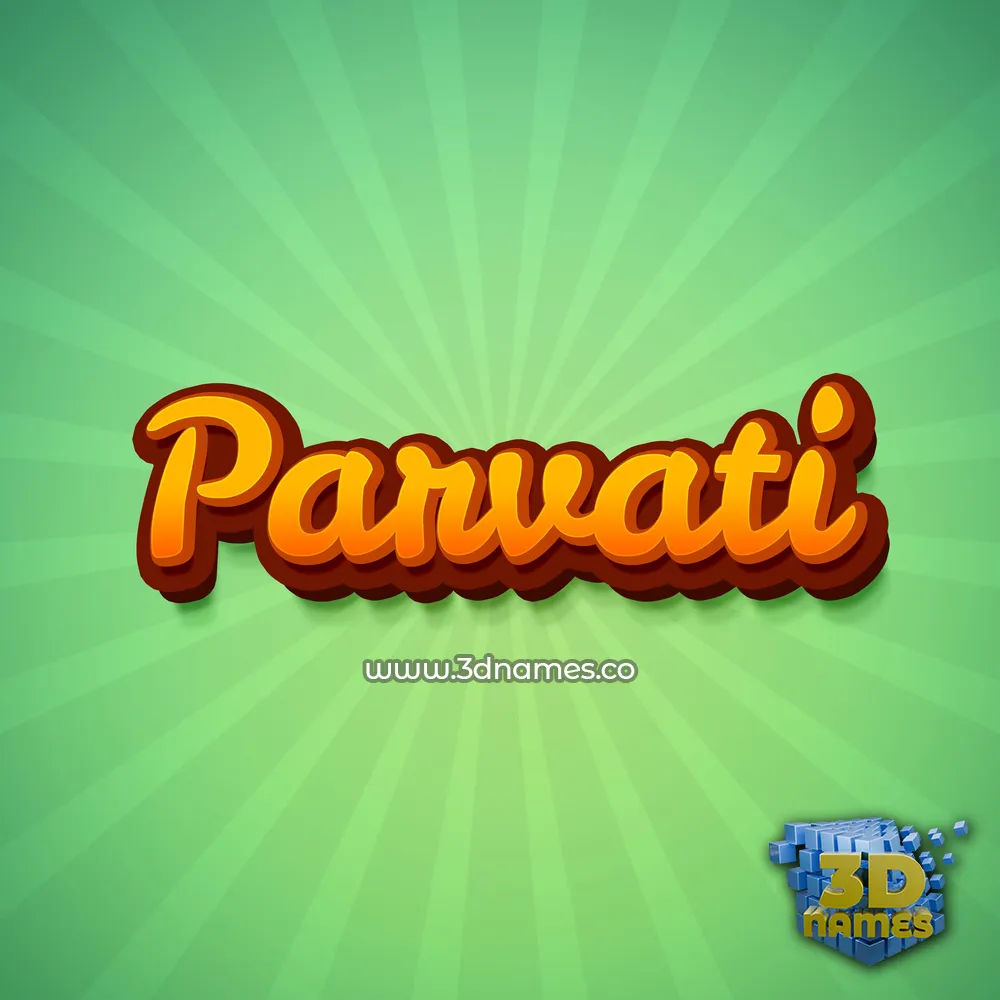 parvati in Green Rays style - 3D name wallpaper