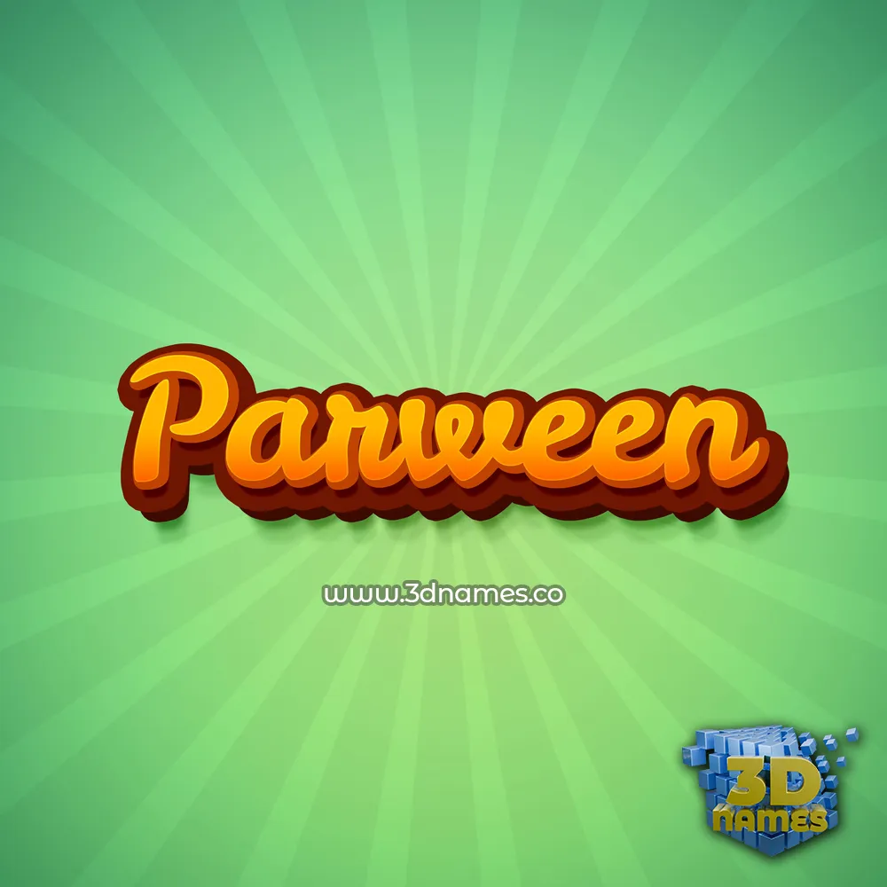 parween in Green Rays style - 3D name wallpaper