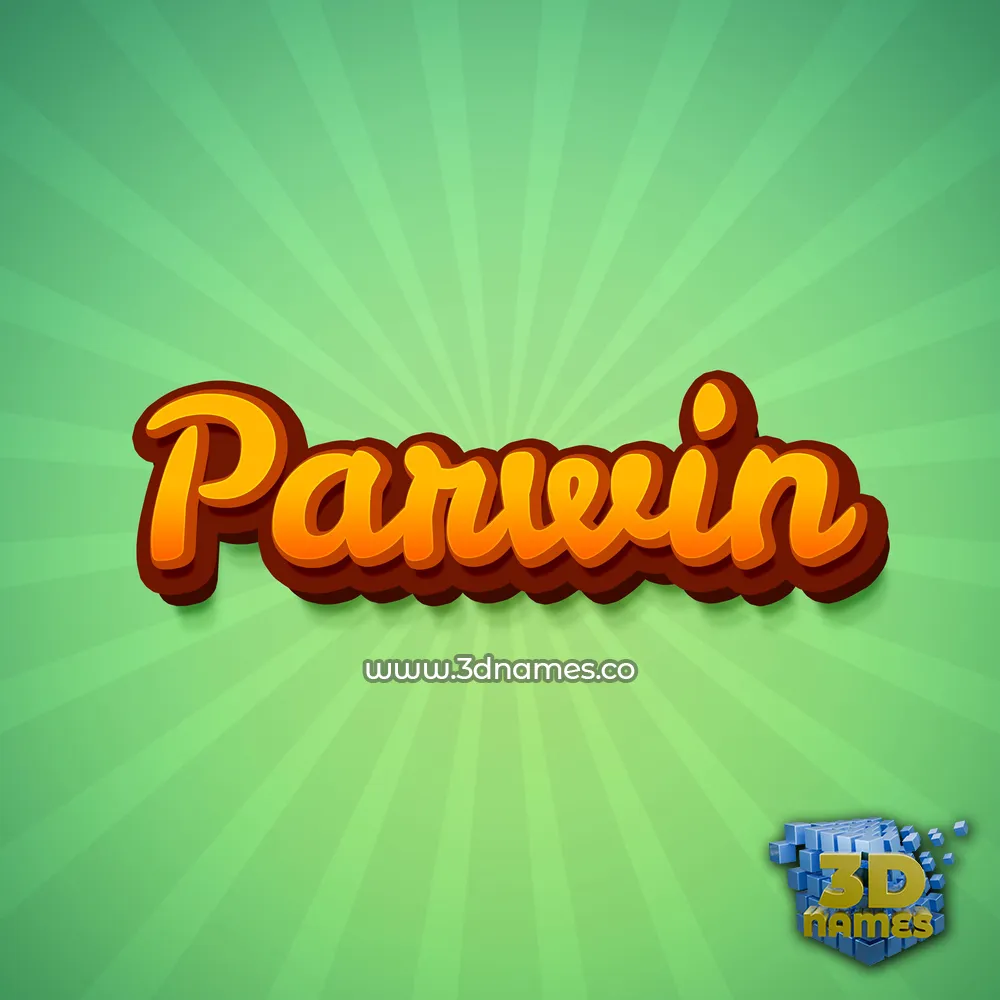 parwin in Green Rays style - 3D name wallpaper