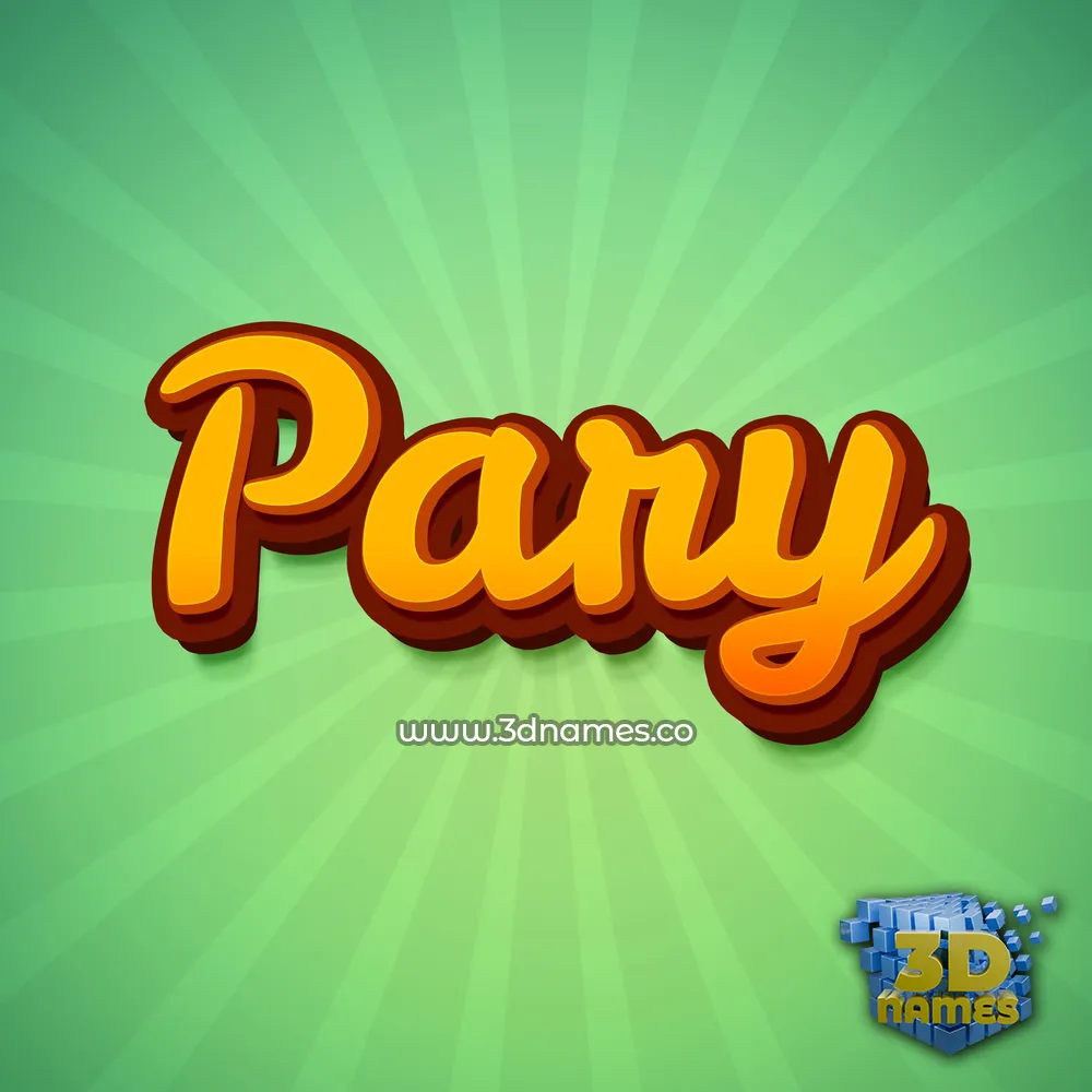 pary in Green Rays style - 3D name wallpaper
