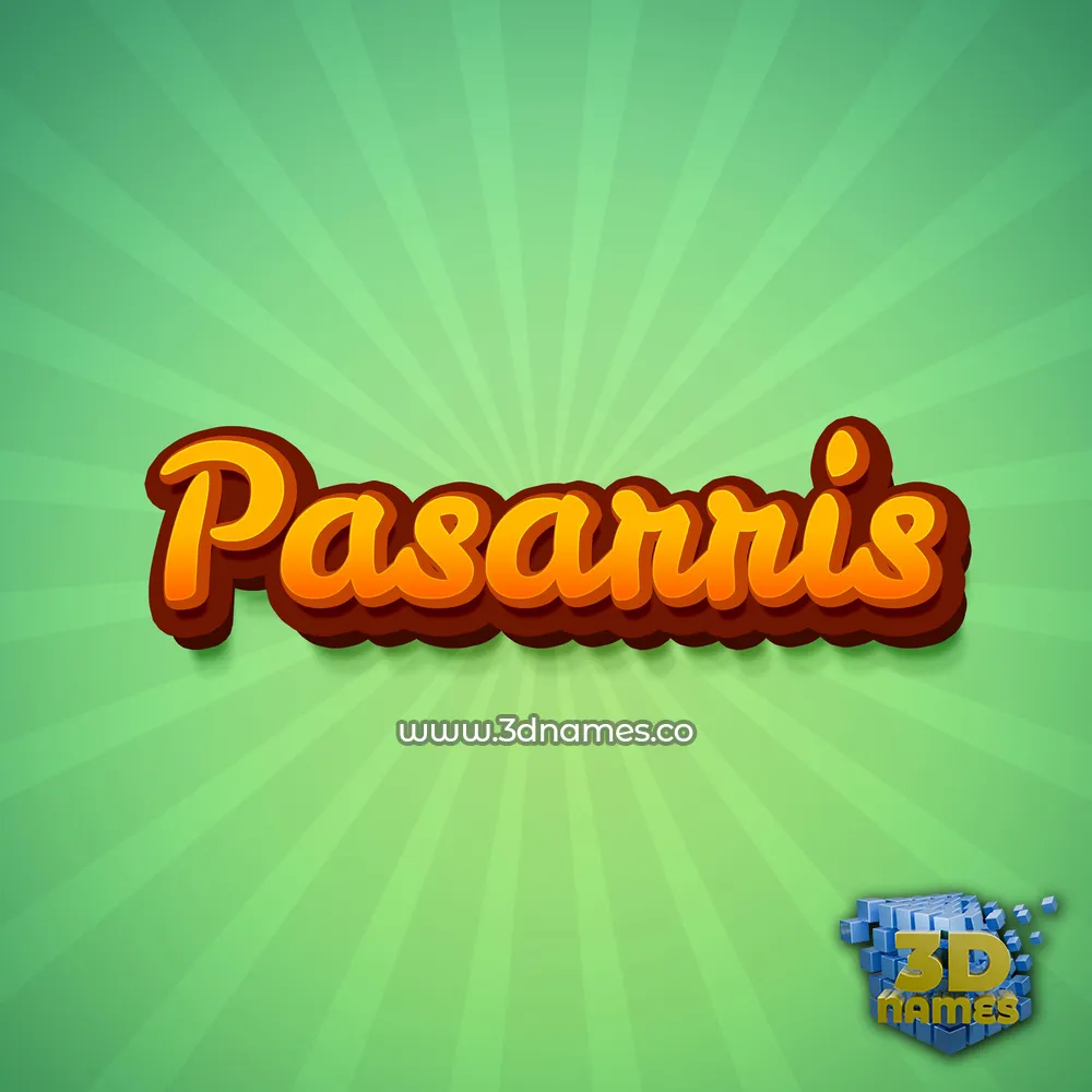 pasarris in Green Rays style - 3D name wallpaper