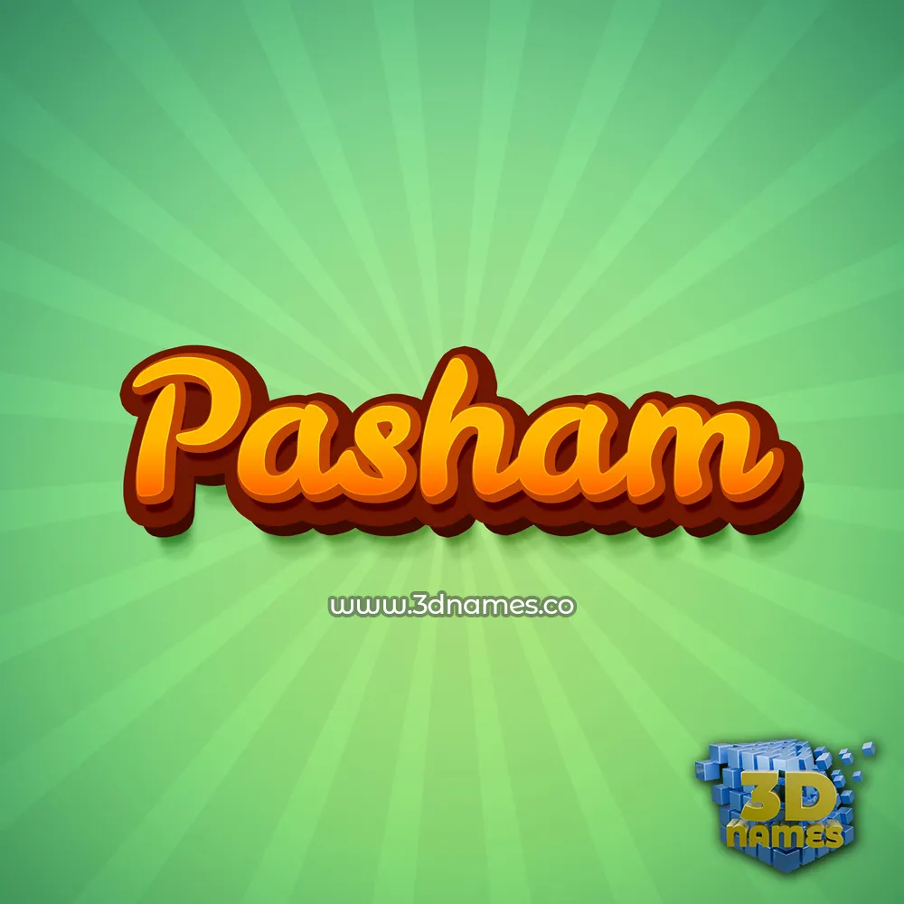 pasham in Green Rays style - 3D name wallpaper