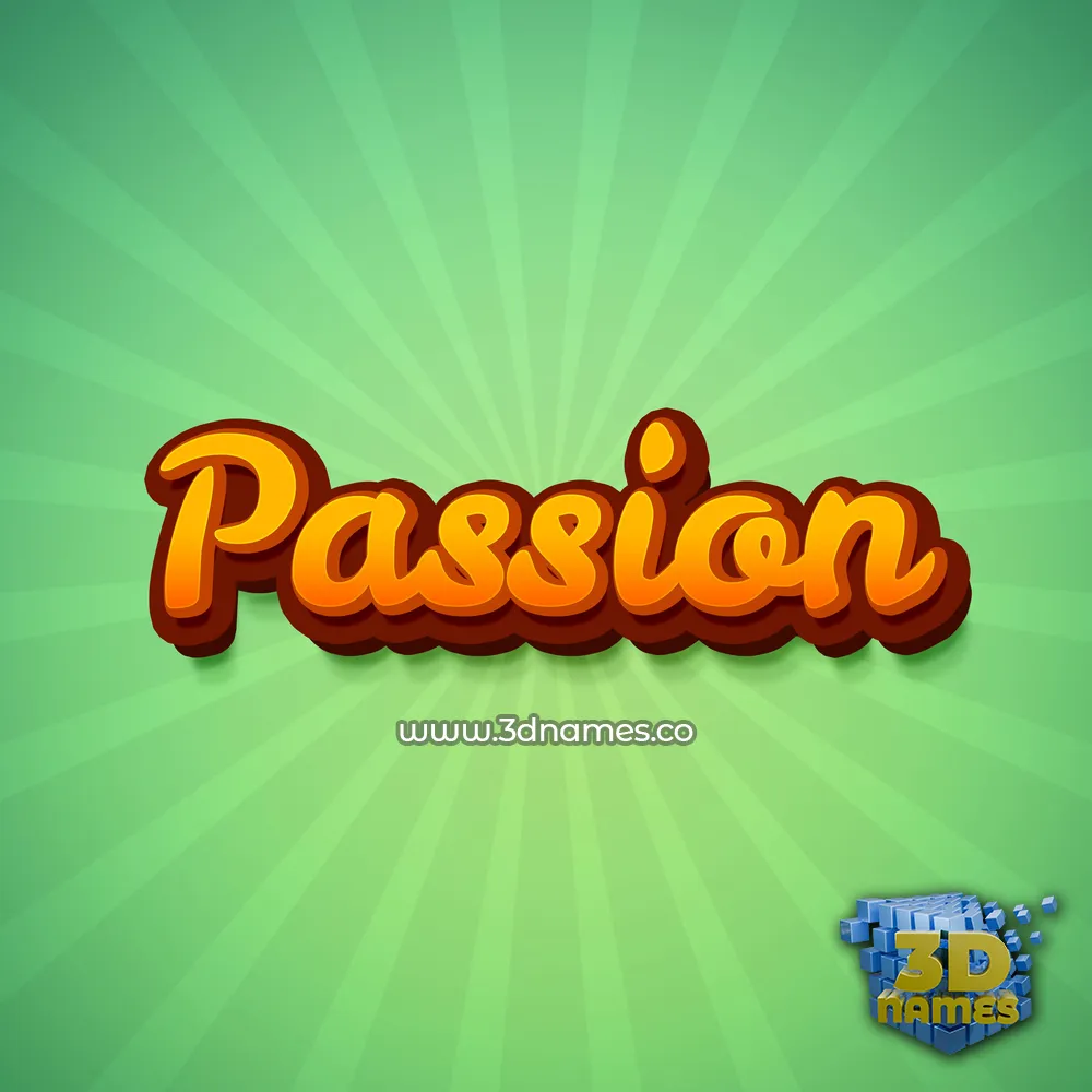 passion in Green Rays style - 3D name wallpaper