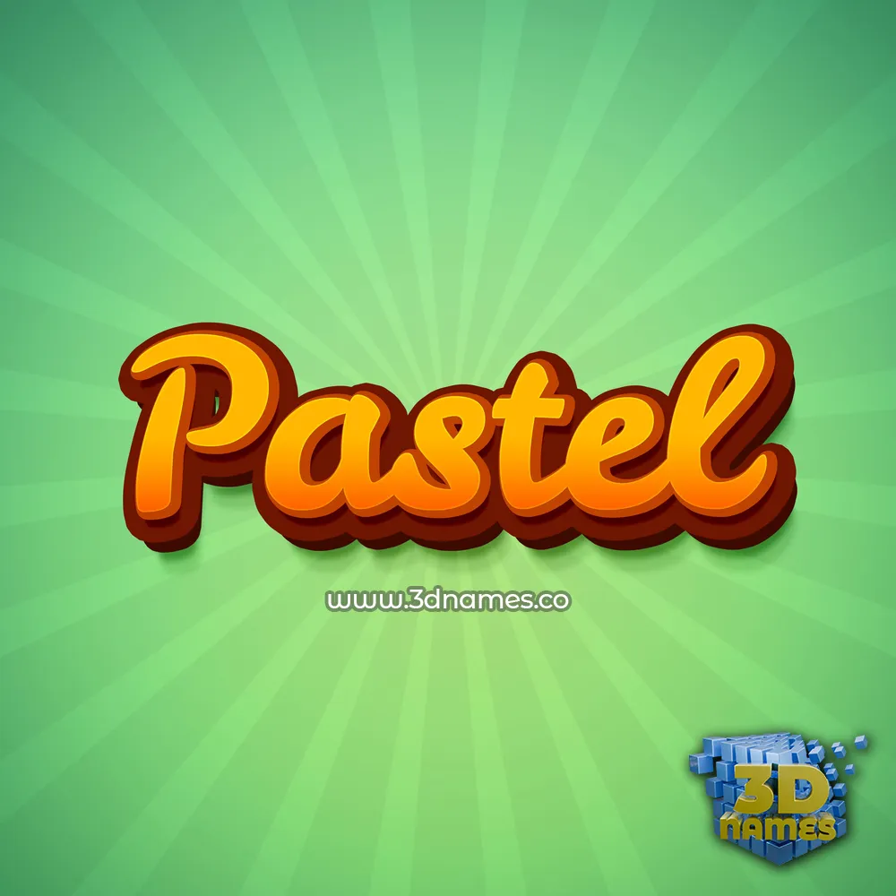 pastel in Green Rays style - 3D name wallpaper