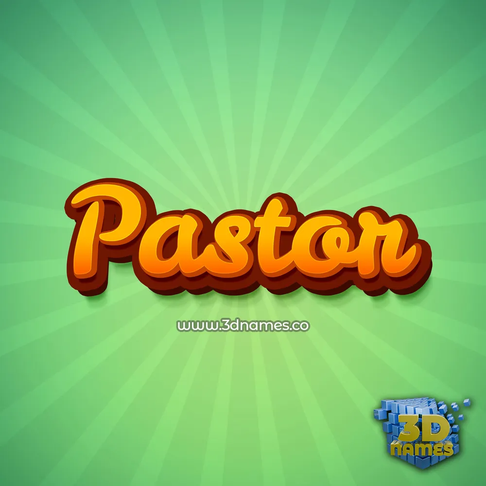 pastor in Green Rays style - 3D name wallpaper