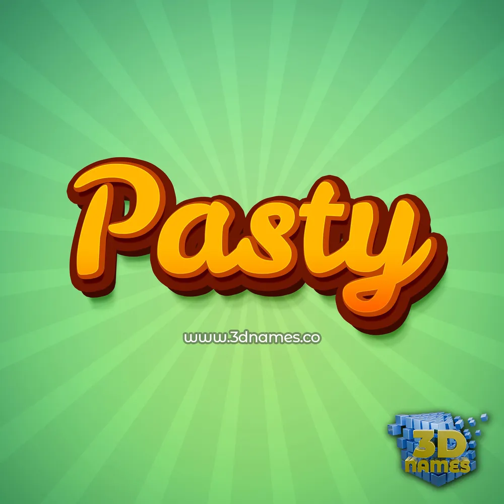 pasty in Green Rays style - 3D name wallpaper