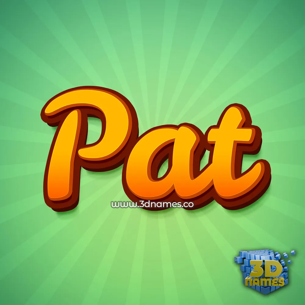 pat in Green Rays style - 3D name wallpaper