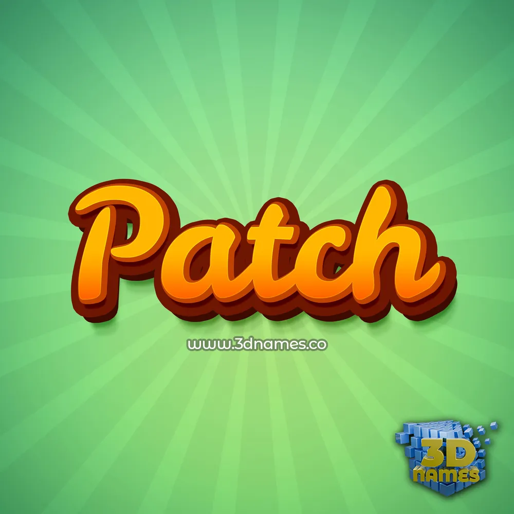 patch in Green Rays style - 3D name wallpaper