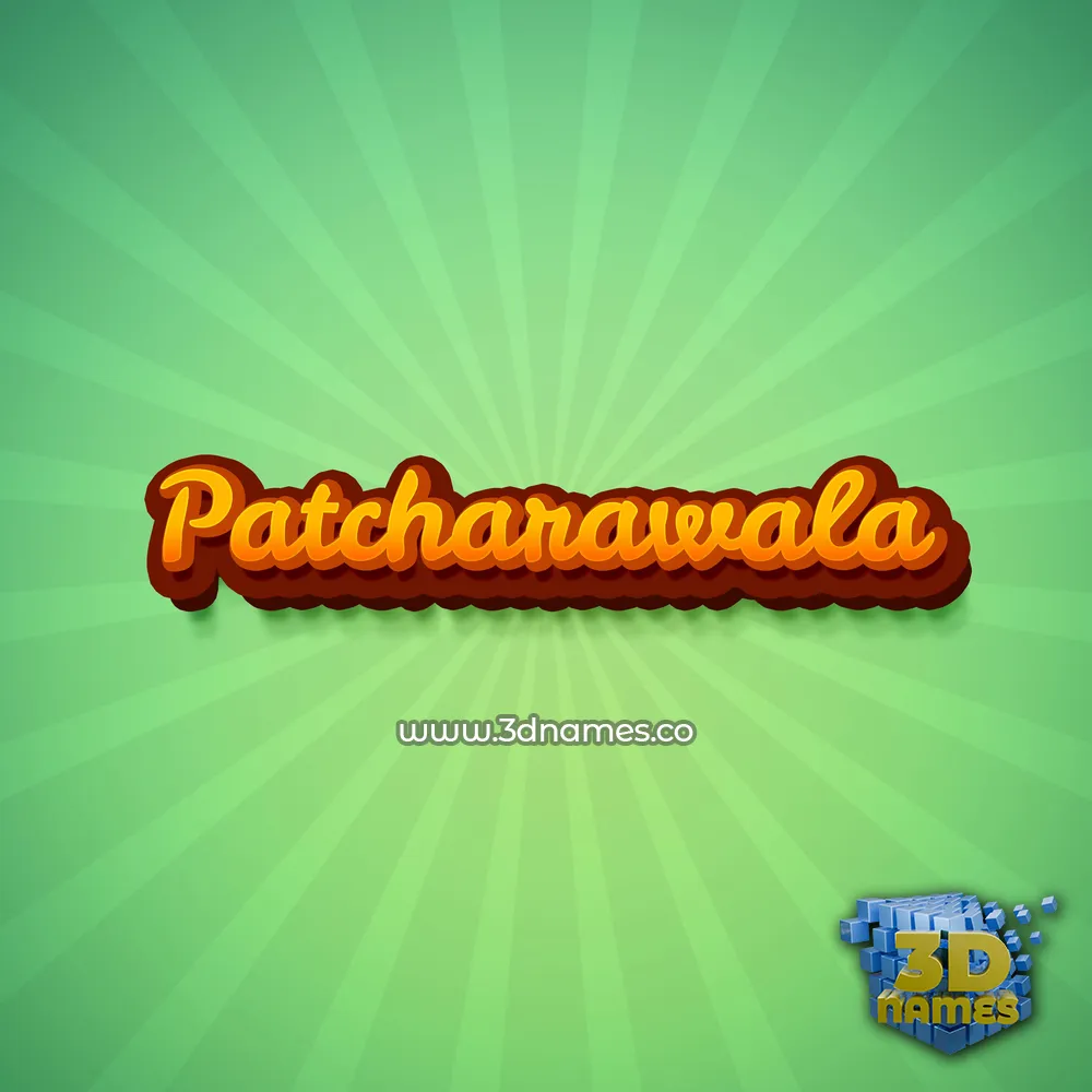 patcharawala in Green Rays style - 3D name wallpaper